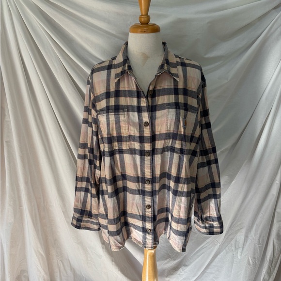Carhartt Tops - Carhartt Rugged Flex Plaid Flannel Button Up Shirt 3X plus women’s